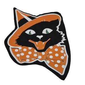Vintage Style Retro Black Cat Vinyl Placemat